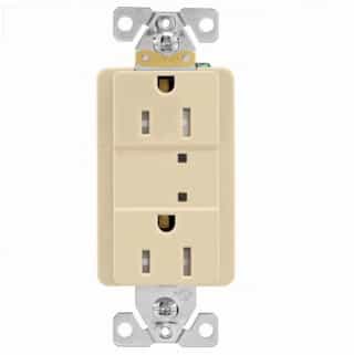 Eaton Wiring 15A TR Surge Protection Duplex Receptacle, 2P3W, #14-10 AWG, 125V, IV