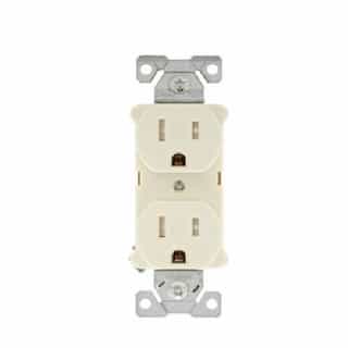 15A TR Back & Side Wire Duplex Receptacle, 2-Pole, 3-Wire, 125V, AL