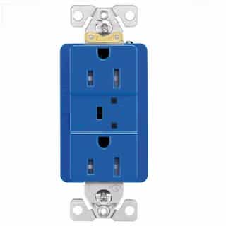 Eaton Wiring 15A TR Surge Receptacle w/ LED Indicator and Alarm, 2P3W, 125V, BLU