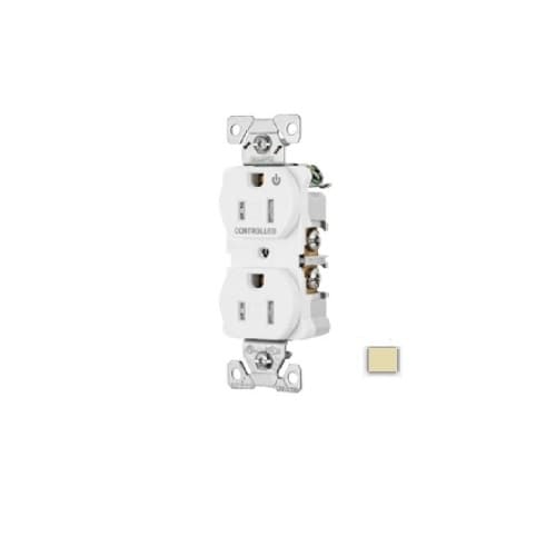 Eaton Wiring 15 Amp Half Controlled Duplex Receptacle, Tamper Resistant, Ivory