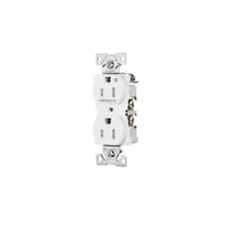 Eaton Wiring 15 Amp Half Controlled Duplex Receptacle, Tamper Resistant, White