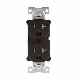20A TR Back & Side Wire Duplex Receptacle, 2-Pole, 3-Wire, 125V, Brown