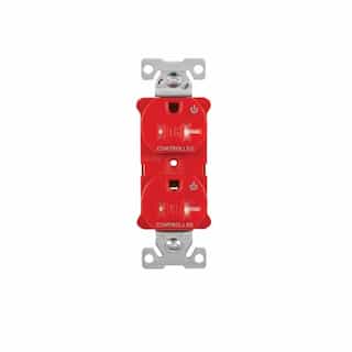 Eaton Wiring 20 Amp Dual Controlled Duplex Receptacle, Tamper Resistant, Red