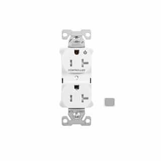Eaton Wiring 20 Amp Half Controlled Duplex Receptacle, Tamper Resistant, Gray