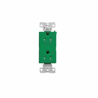 Eaton Wiring Arrow Hart 15 Amp Dual Controlled Decorator Receptacle, Tamper Resistant, Green