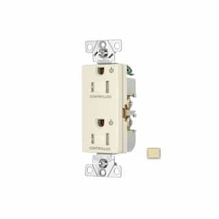 Eaton Wiring Arrow Hart 15 Amp Dual Controlled Decorator Receptacle, Tamper Resistant, Ivory