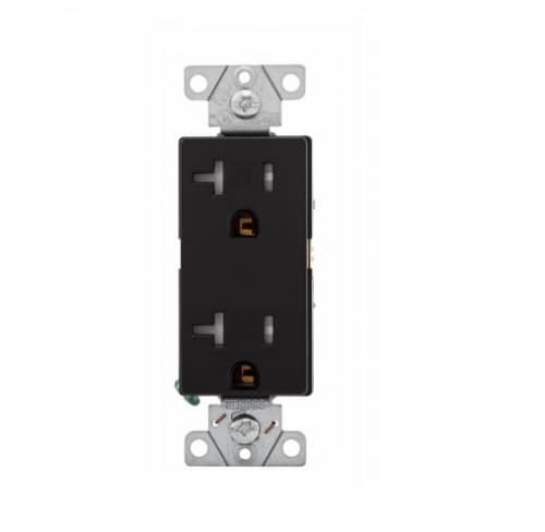 Eaton Wiring 20 Amp Duplex Receptacle, Tamper Resistant, Decora, Black