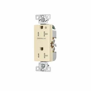Eaton Wiring 20 Amp Half Controlled Decorator Receptacle, Tamper Resistant, Construction Grade, Almond