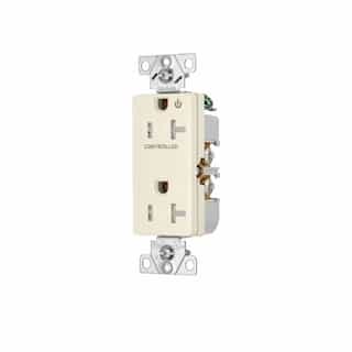 Eaton Wiring 20 Amp Half Controlled Decorator Receptacle, Tamper Resistant, Light Almond