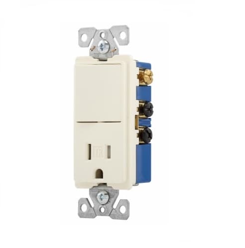 15 Amp Decora Switch w/ Receptacle, Tamper Resistant, Almond