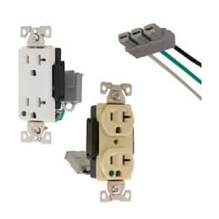 Eaton Wiring 15A TR HG Modular Duplex Receptacle, 2-Pole, 3-Wire, 125V, Ivory