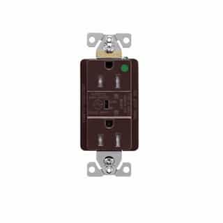 Eaton Wiring 15 Amp Surge Protection Receptacle w/Audible Alarm & LED Indicators, Brown