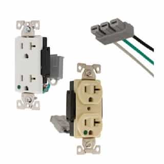 Eaton Wiring 20A TR HG Modular Duplex Receptacle, 2-Pole, 3-Wire, 125V, Ivory