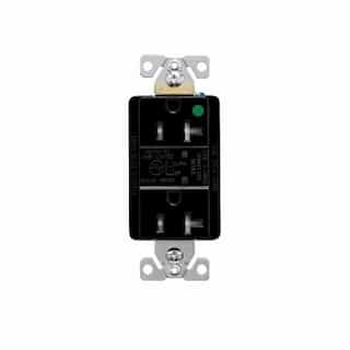 Eaton Wiring 20 Amp Surge Protection Receptacle w/Audible Alarm & LED Indicators, Black