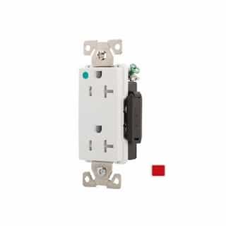 Eaton Wiring 20 Amp Extra Heavy-Duty Decorator Receptacle, Tamper Resistant, Hospital Grade, Red