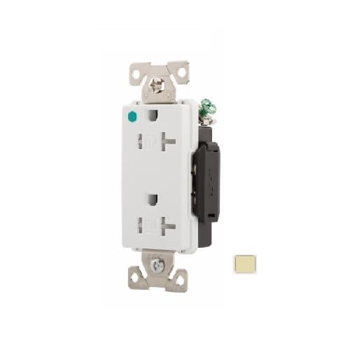 Eaton Wiring 20 Amp Extra Heavy-Duty Decorator Receptacle, Tamper Resistant, Hospital Grade, Ivory