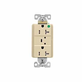 20 Amp Surge Protection Receptacle w/Audible Alarm & LED Indicators, Ivory