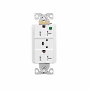 20 Amp Surge Protection Receptacle w/Audible Alarm & LED Indicators, White