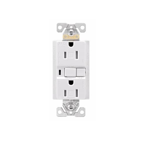 15 Amp OBC AFCI Duplex Receptacle, Isolated Ground, White