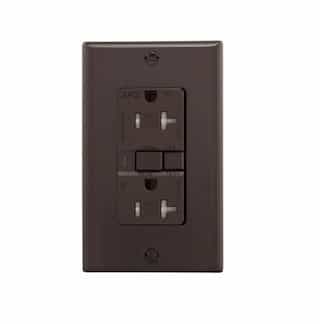 Eaton Wiring 20 Amp AFCI Receptacle w/ Light, Tamper Resistant, Brown