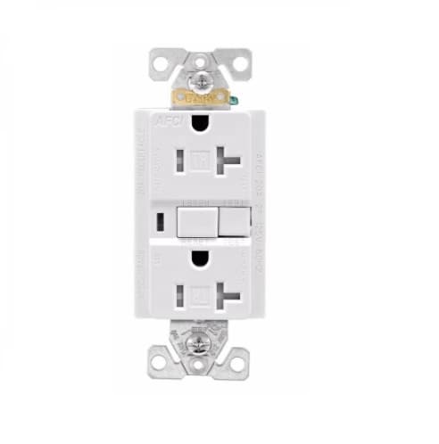 Eaton Wiring 20 Amp AFCI Receptacle w/ Light, Tamper Resistant, White