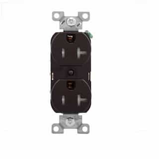 20A TR CG Duplex Receptacle, 2-Pole, 3-Wire, #14-10 AWG, 125V, Brown