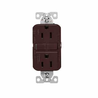 Eaton Wiring 15A TR Slim Self-Test GFCI Receptacle Outlet, 125V, Brown