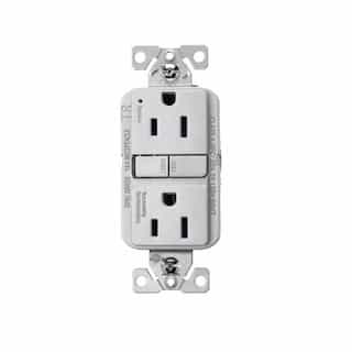 Eaton Wiring 15A TR Slim Self-Test GFCI Receptacle Outlet, 125V,Silver Granite