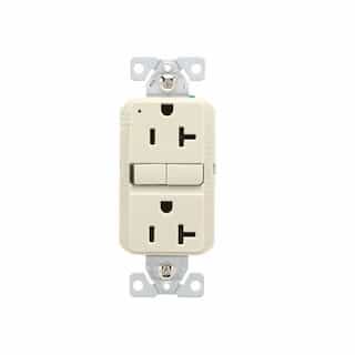 Eaton Wiring 20A TR Slim Self-Test GFCI Receptacle Outlet, B&S, 125V, Light Almond
