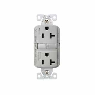 Eaton Wiring 20A TR Slim Self-Test GFCI Receptacle Outlet, B&S, 125V,Silver Granite