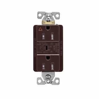 15 Amp Surge Protection Receptacle w/Audible Alarm & LED Indicators, Brown