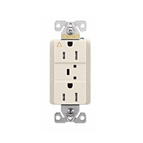 Eaton Wiring 15 Amp Surge Protection Receptacle, Light Almond