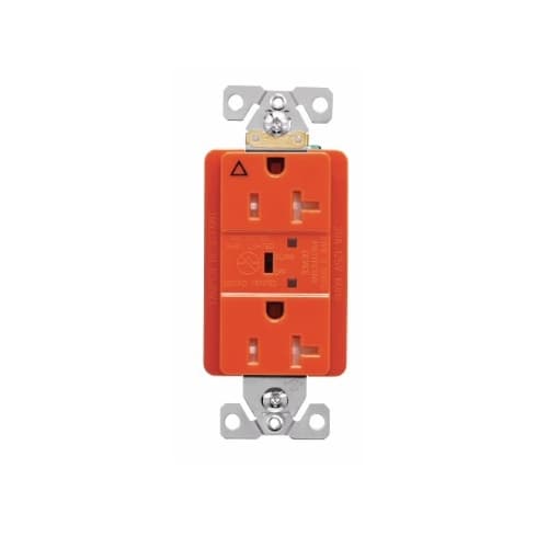 Eaton Wiring 20 Amp Surge Protection Receptacle w/Alarm & LED Indicators, Commercial Grade, Orange