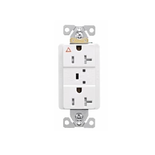 Eaton Wiring 20 Amp Surge Protection Receptacle w/Alarm & LED Indicators, Commercial Grade, White