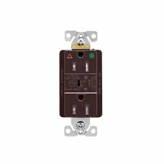 Eaton Wiring 20 Amp Surge Protection Receptacle w/Alarm & LED Indicators, Hospital Grade, Brown