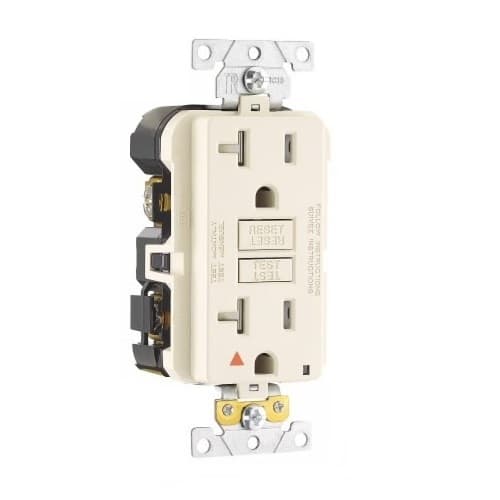 20 Amp TR Isolated Ground GFCI Duplex Receptacle, #14-10, 125V, Ivory