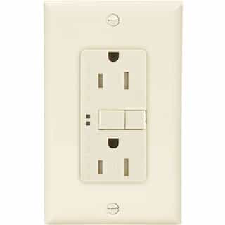 Eaton Wiring 15 Amp Tamper Resistant Duplex GFCI Outlet, Light Almond