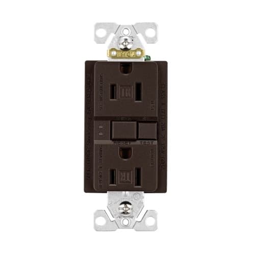 Eaton Wiring 15 Amp Tamper Resistant Duplex GFCI Receptacle Outlet, Oil Rubbed Bronze