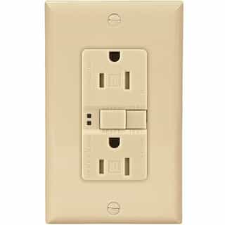 Eaton Wiring 15 Amp Tamper Resistant Duplex GFCI Receptacle Outlet, Ivory