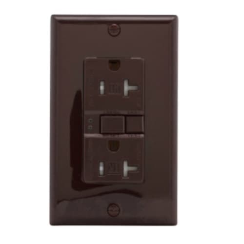 Eaton Wiring 20 Amp Tamper Resistant Duplex GFCI Receptacle Outlet, Brown
