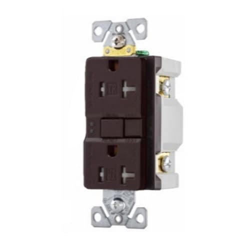 Eaton Wiring 20 Amp Tamper Resistant Duplex GFCI NAFTA-Compliant Outlet, Brown
