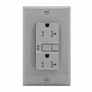 Eaton Wiring 20 Amp Tamper Resistant Duplex GFCI Receptacle Outlet, Gray