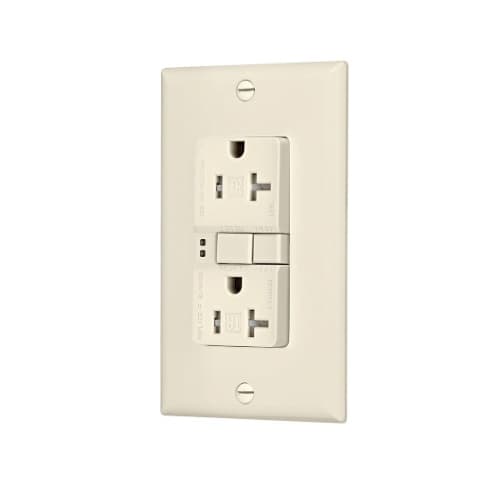 Eaton Wiring 20 Amp Tamper Resistant Duplex GFCI Receptacle Outlet, Light Almond
