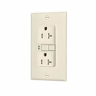 Eaton Wiring 20 Amp Tamper Resistant Duplex GFCI Receptacle Outlet, Ivory