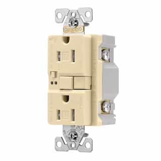 Eaton Wiring 15 Amp Tamper Resistant Duplex GFCI Outlet w/ Audible Alarm, Ivory