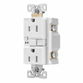 Eaton Wiring 15 Amp Tamper Resistant Duplex GFCI Outlet w/ Audible Alarm, White