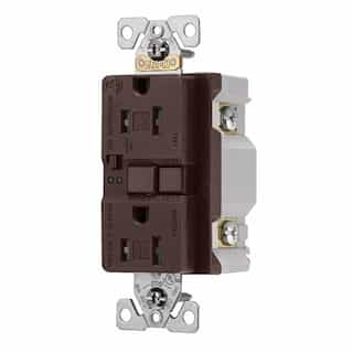 Eaton Wiring 20 Amp Tamper Resistant Duplex GFCI Outlet w/ Audible Alarm, Brown