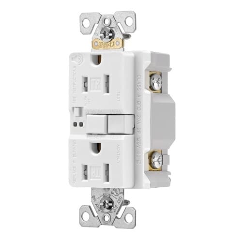Eaton Wiring 20 Amp Tamper Resistant Duplex GFCI Outlet w/ Audible Alarm, White