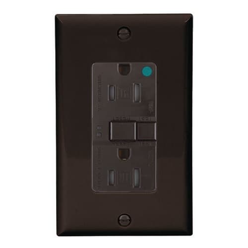 Eaton Wiring 15 Amp Tamper Resistant Hospital Grade GFCI Receptacle Outlet, Brown