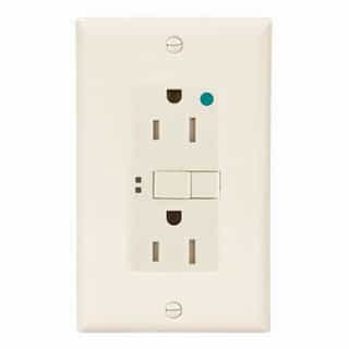 Eaton Wiring 15 Amp Tamper Resistant Hospital Grade GFCI Receptacle Outlet, Light Almond